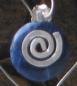 Preview: Donut Ohrstecker - Steinsorte Sodalith an 925er Silber-Spirale, 1 Paar