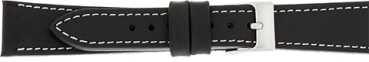 PREMIUM Uhrenarmband, Vintage-Leder, schwarz, stark verlaufend