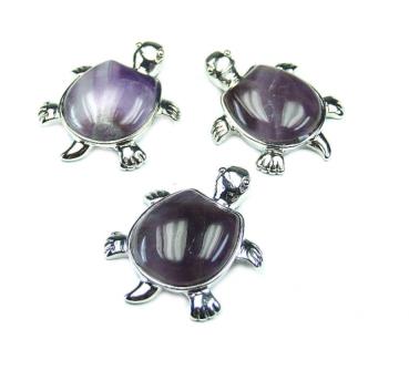 Schildkröte Anhänger - Steinsorte Amethyst
