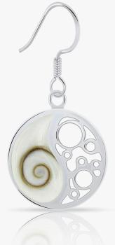 Operculum Ohrhänger Yin & Yang in 925 Silber