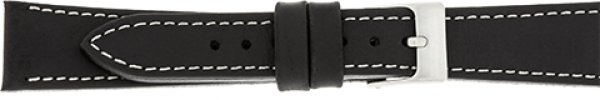 PREMIUM Uhrenarmband, Vintage-Leder, schwarz, stark verlaufend