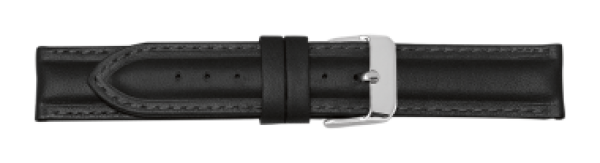 Lederuhrarmband Chrono, Farbe schwarz, wasserabweisend