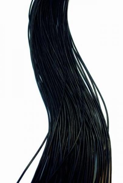 Feines Lederband aus Ziegenleder, Schwarz, 1 Stück à 100 cm