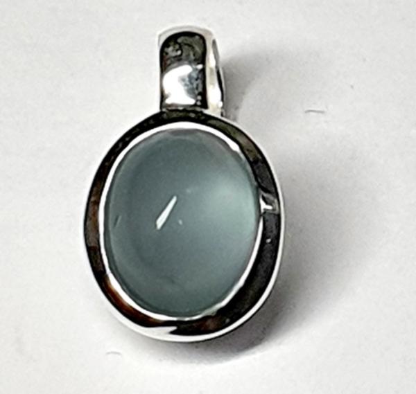 Silber Anhänger mit Aquamarin 6x8mm