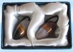 Ohr-Oliven - Steinsorte Sardonyx, 1 Paar